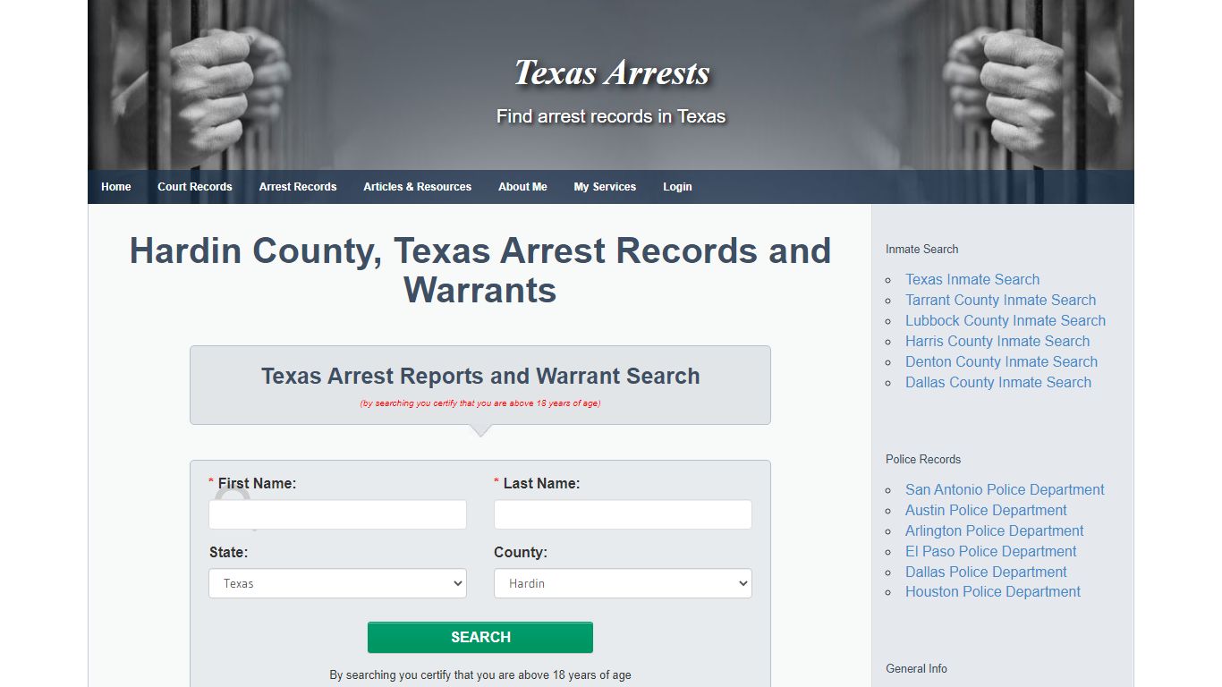 Hardin County, Texas Arrest Records and Warrants